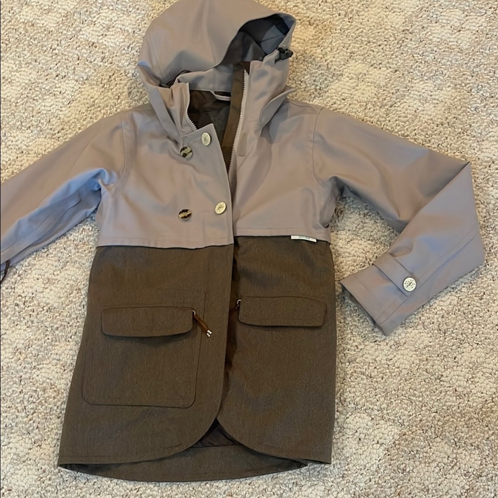 Two-Tone ladies fall rain Jacket